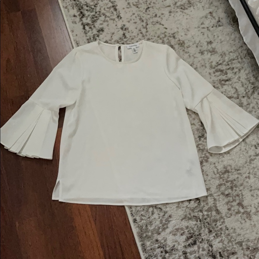 Calvin Klein bell sleeve blouse